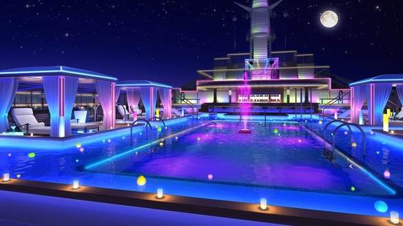 Princess Cruises Royal Class Interior pool at night.jpg